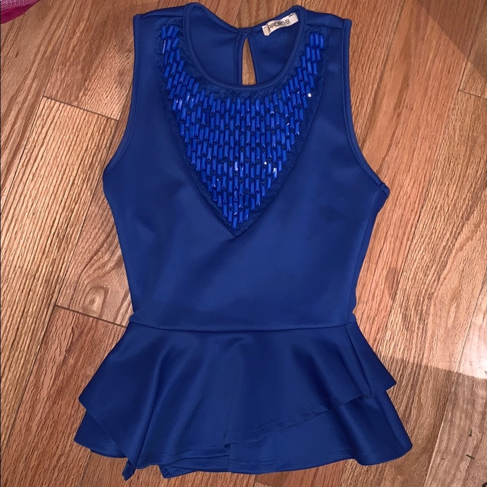 Beaded peplum top